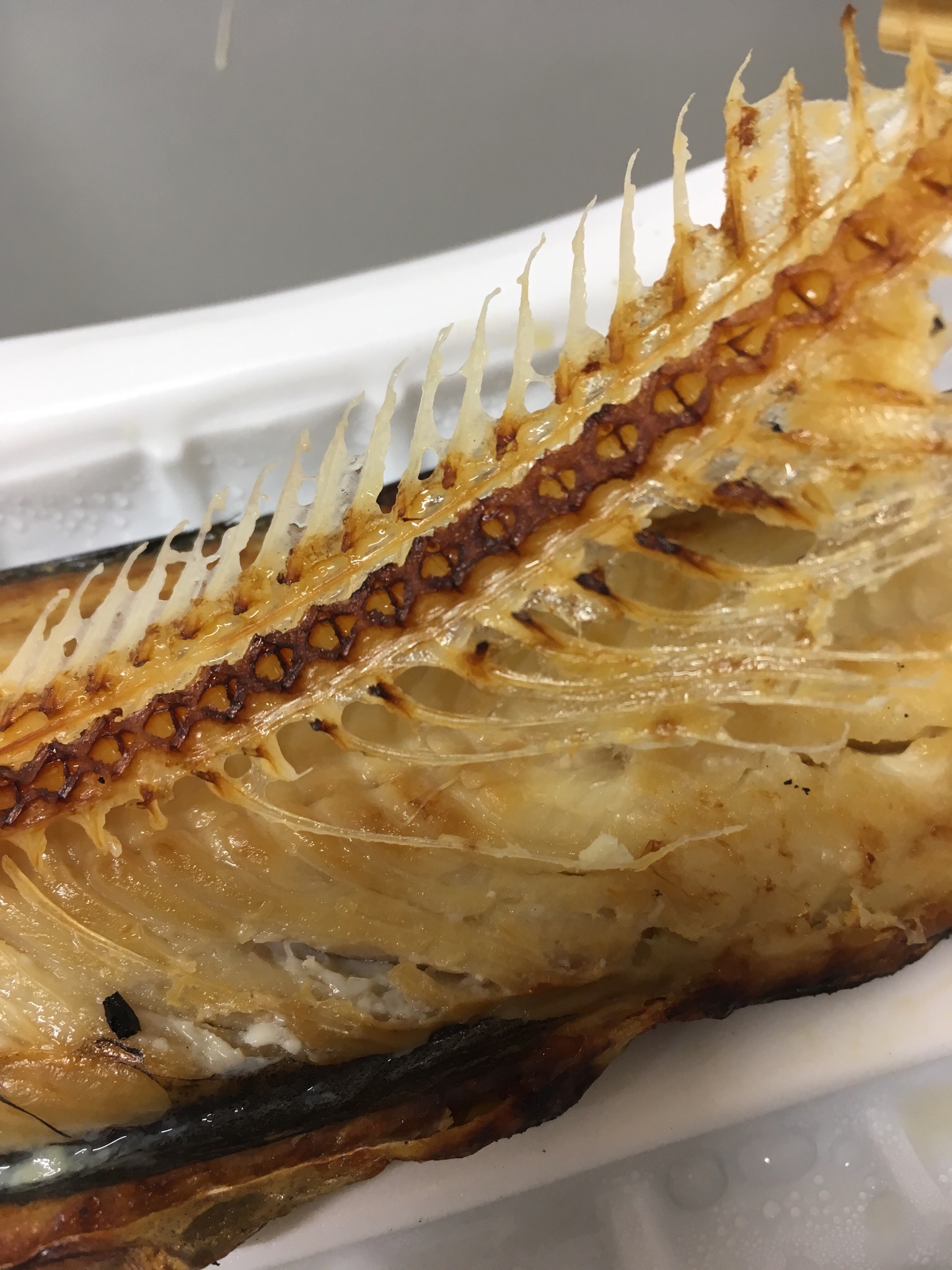 ホッケの塩焼きの骨