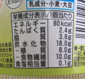 ローソンのSUNAO 抹茶&クランチの栄養成分表示