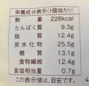 ローソンのブランのドーナツ マロンの栄養成分表示